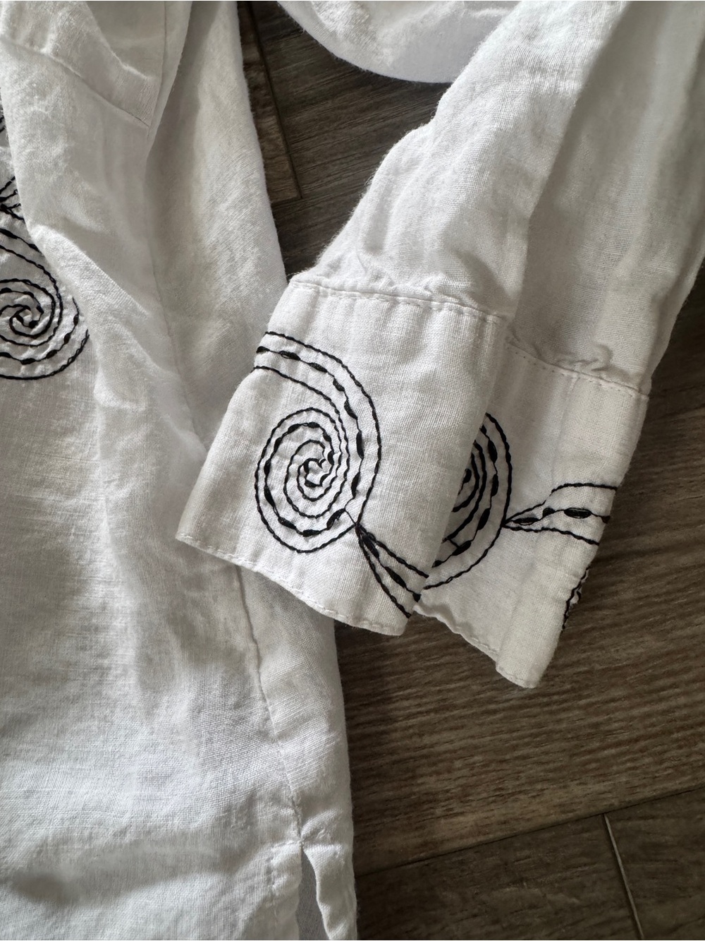 Autograph LINEN Woman Plus Size 2X 100% Embroidered Button Down Shacket White - Picture 3 of 12